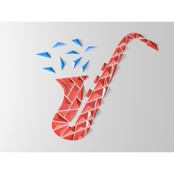 DGEmily Geometric Saxphone Wall Art | Large-Scale Wall Decor | Custom Sizes!! - Picture 4 of 9